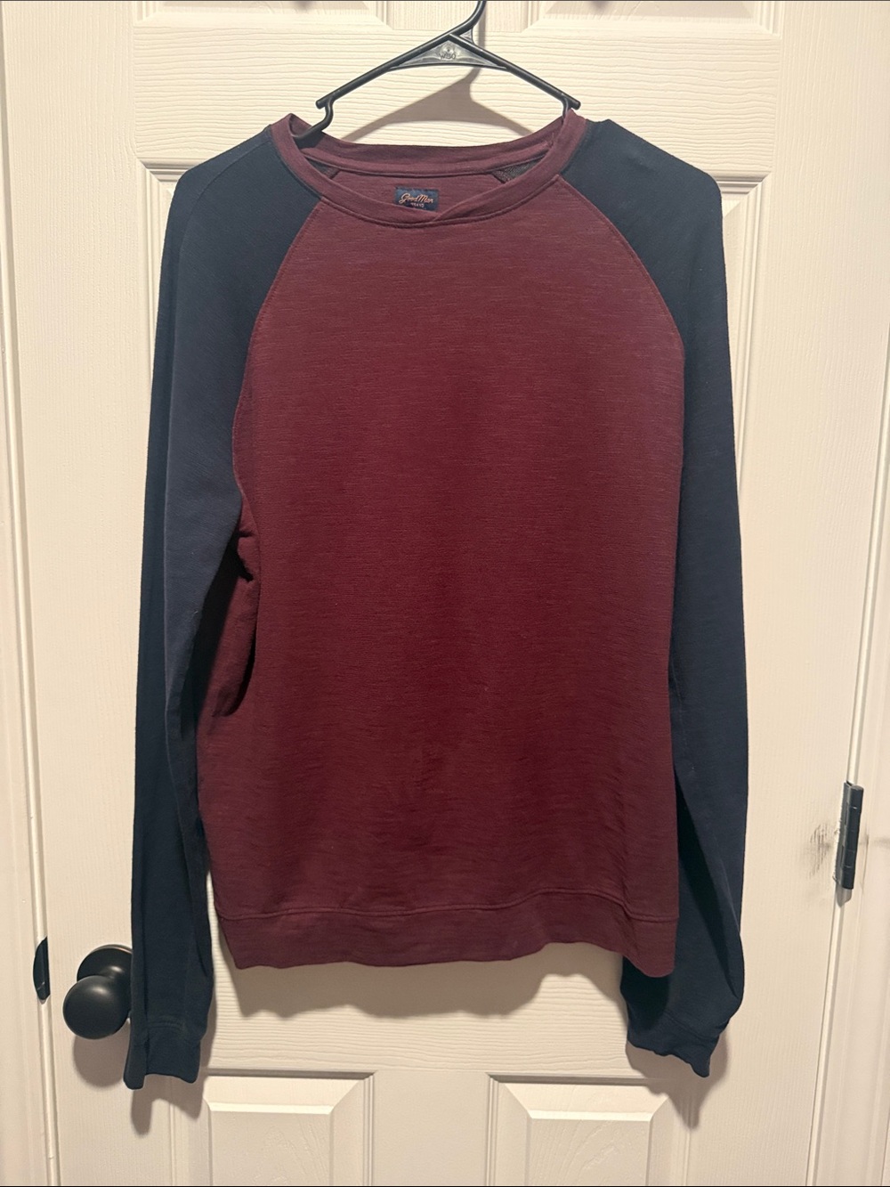Good Man Brand Two-Tone Crewneck Sweatshirt - Burgundy and Navy